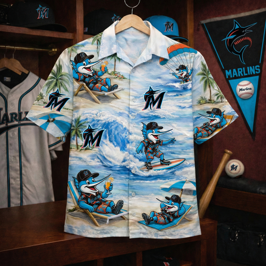 MM Baseball Mascot Beach Viber Button-Up Unisex Hawaiian Shirt For Men & Women