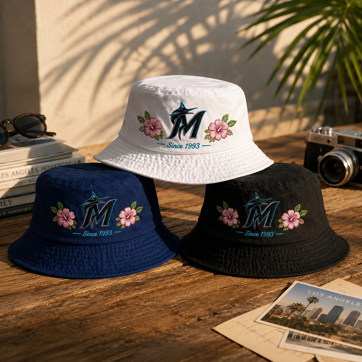 All Teams Embroidery Bucket Hat Baseball  Embroidery Bucket Hat With Logo and Flower Custom- 5to9vibe