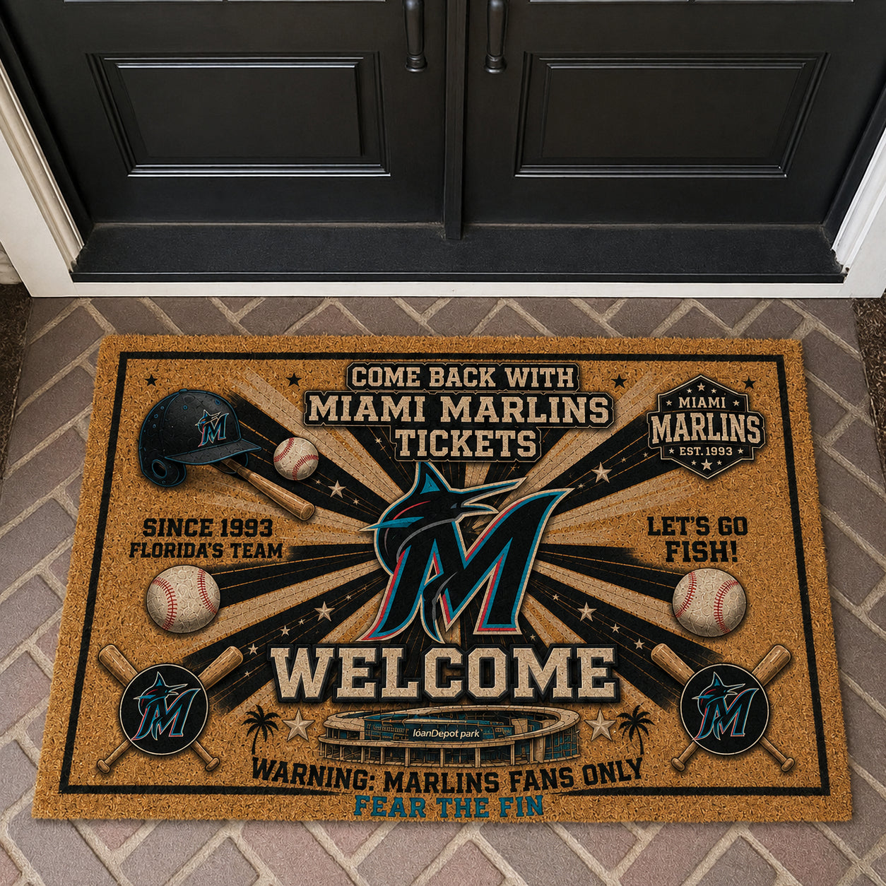 Alfombra personalizada de bienvenida premium de equipo de la MLB – Felpudo de béisbol personalizado