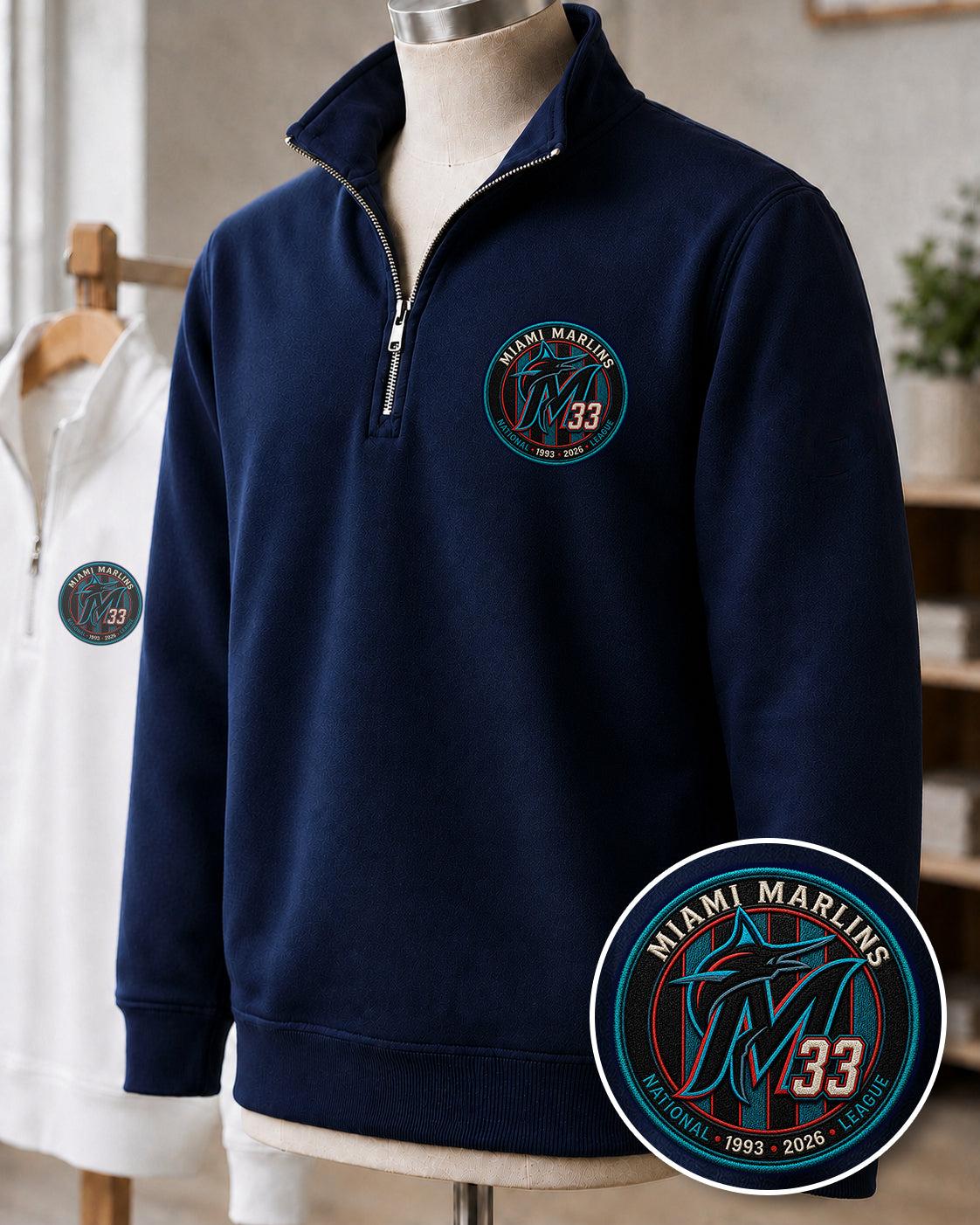 All Baseball Teams Embroidered Logo Anniversary  Premium Quarter Zip Sweatshirt, Inspired Quarter Zip Sweater, Unisex Baseball Sweatshirt