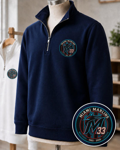All Baseball Teams Embroidered Logo Anniversary  Premium Quarter Zip Sweatshirt, Inspired Quarter Zip Sweater, Unisex Baseball Sweatshirt