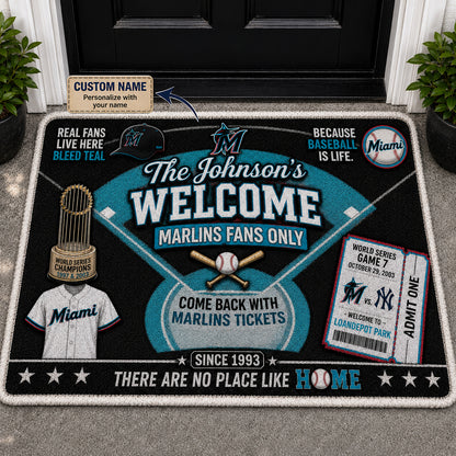Alfombra personalizada de bienvenida premium de equipo de la MLB – Felpudo de béisbol personalizado