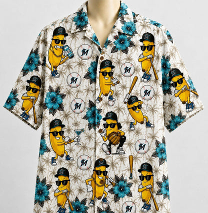 All Baseball Teams banana Hibiscus Flower Beach Vibe Aloha Premium Unisex Hawaiian Shirt For Men and Women