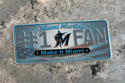 Baseball Car Plate Team Logo Fan America 250 Premium Car Plate