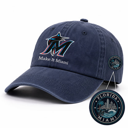 Baseball Team Slogan Cap All Teams Embroidered Logo Premium Wash Cap