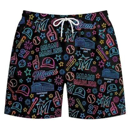 All Baseball Teams Neon Pattern Vibe Summer Party Button-Up Unisex Hawaiian Shirt For Men and Women