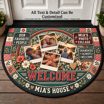 Mia's Photo Collage Personalized Half Round Mat | 5To9Vibe