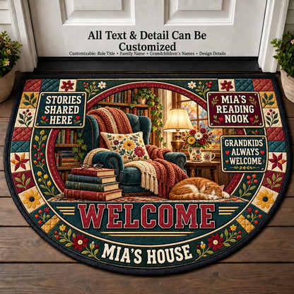 Mia's Reading Nook Personalized Half Round Mat | 5To9Vibe