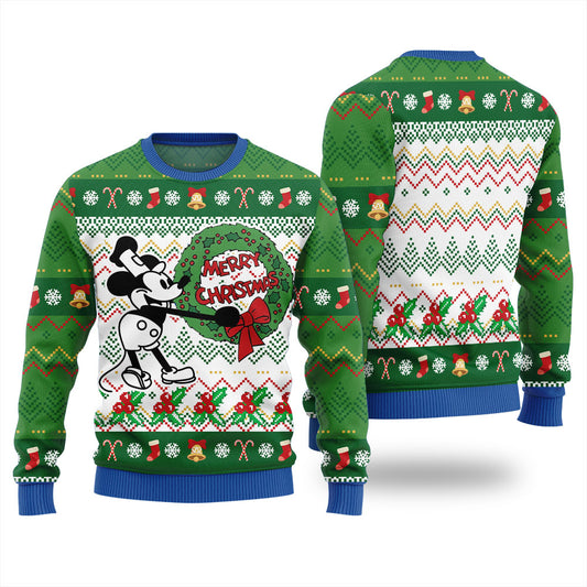 Mickey Mouse Disney Steamboat Willie Christmas Sweater Women