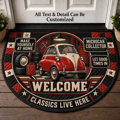 Microcar Collector Personalized Half Round Mat | 5To9Vibe