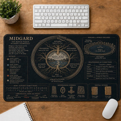 Midgard Viking History and Culture Guide Desk Mat | 5To9Vibe