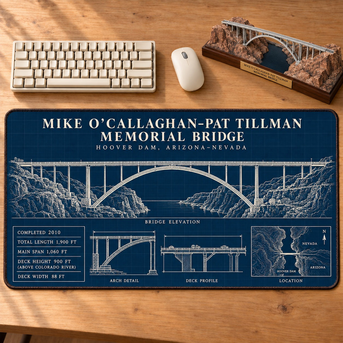American Iconic Bridges Collection Desk Mat Mouse Pad Trending - 5to9vibe