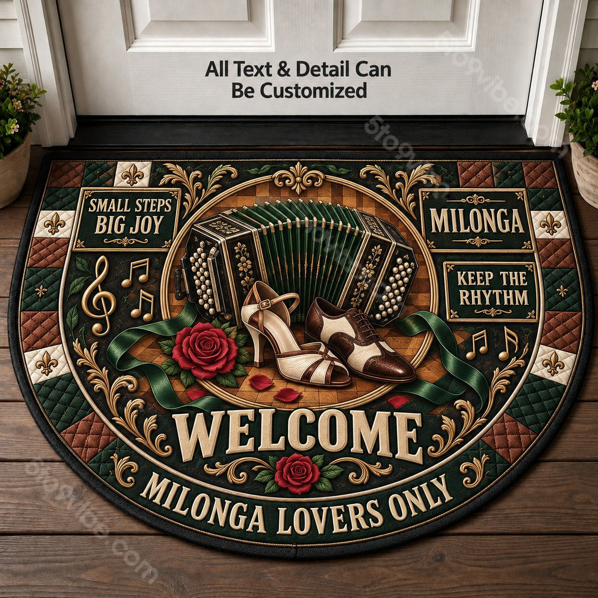 Milonga Personalized Half Round Mat | 5To9Vibe
