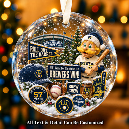 Baseball team Style 17 Glass Ornament mockup | 5To9Vibe