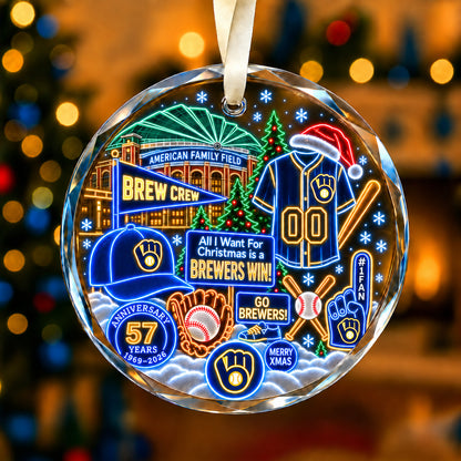 Adorno de vidrio de béisbol, 3 unidades con caja de regalo, equipo de béisbol de Navidad - Adorno de vidrio