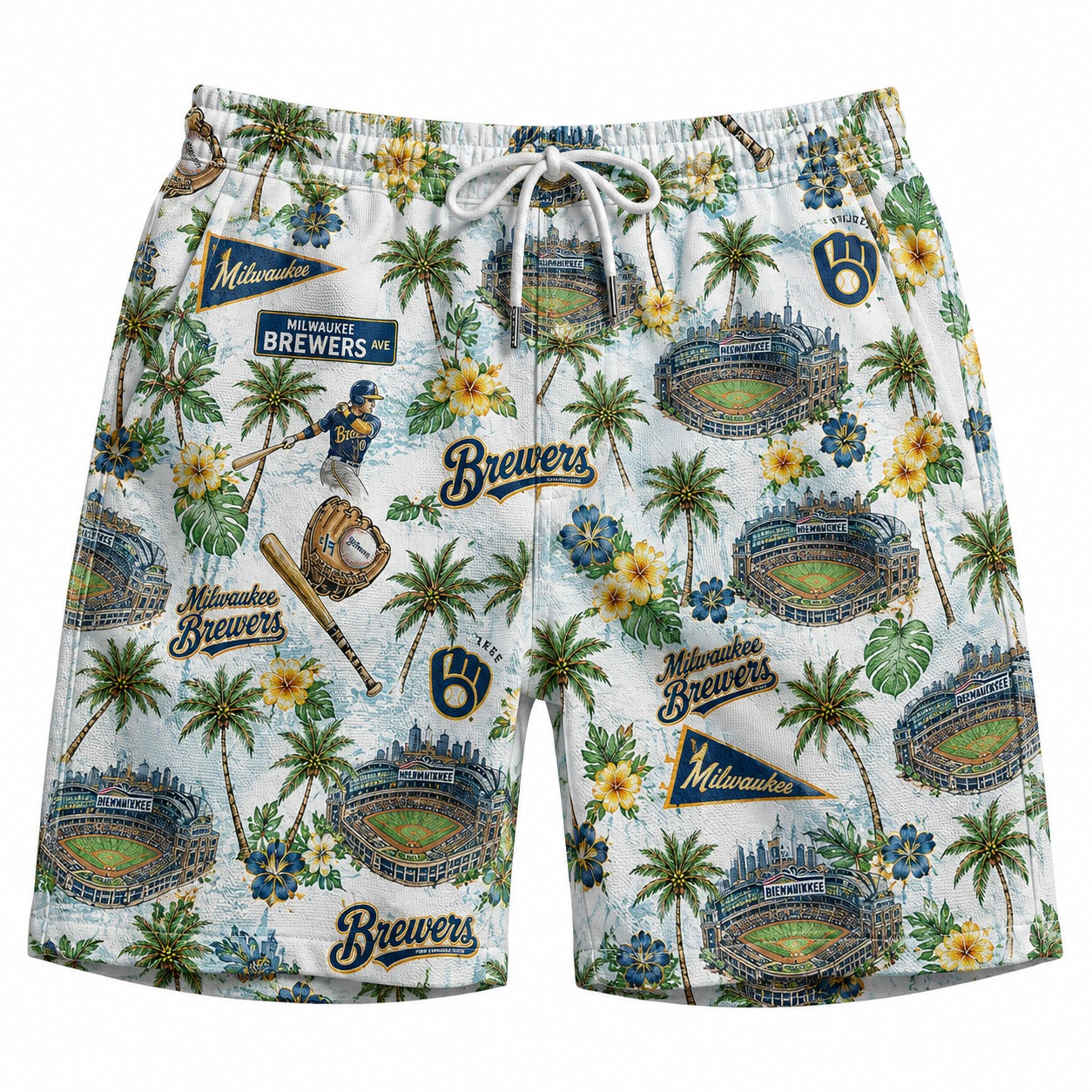 CC Baseball Teams Scenic Pattern Button-Up Unisex Hawaiian Shirt For Men and Women