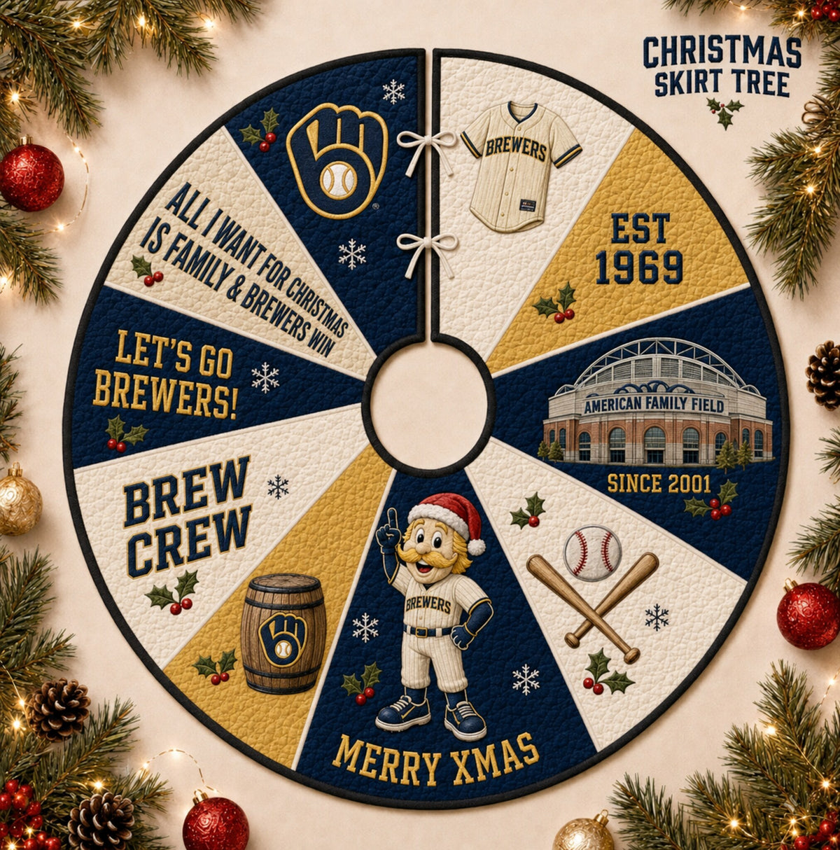 All Baseball Teams Christmas Skirt Tree for Baseball Fans - 5To9Vibe