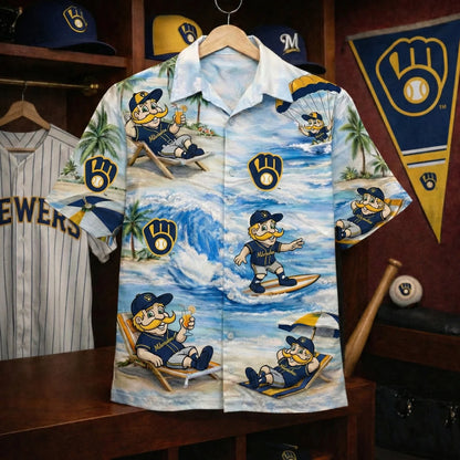 CC Baseball Mascot Beach Viber Button-Up Unisex Hawaiian Shirt For Men & Women