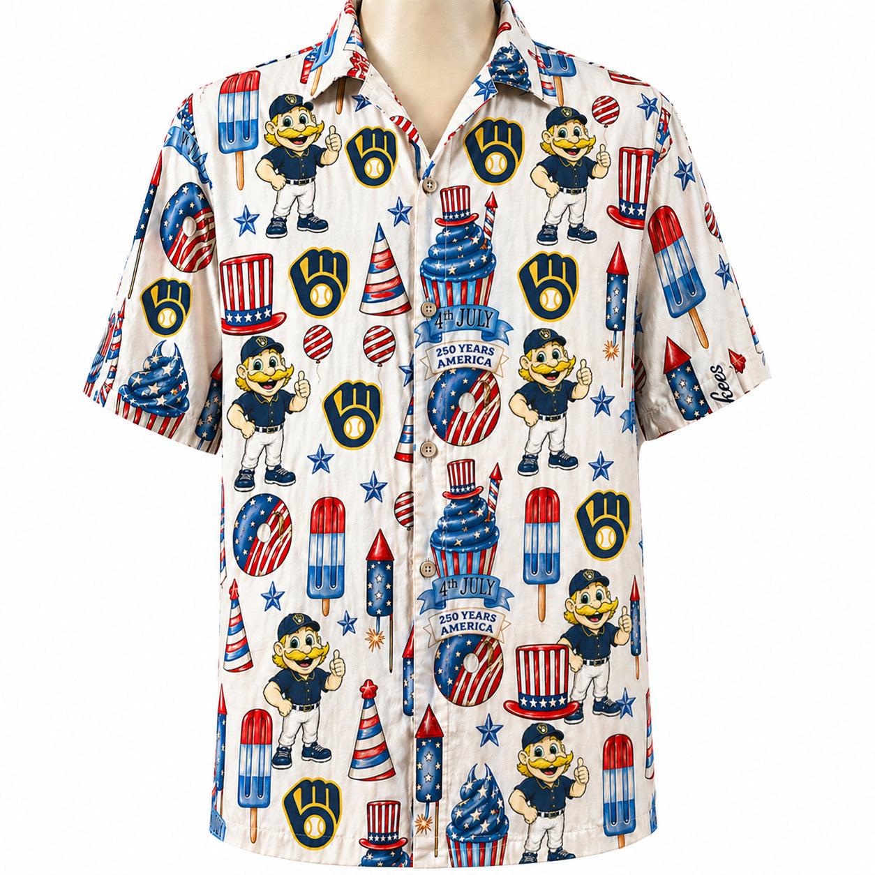 All Baseball Team 4th July 250 Years Anniversary America Premium Unisex Hawaiian Shirt For Men and Women