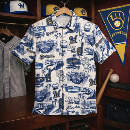 LAD Baseball Stadium SGA Blue Vibe Unisex Hawaiian Shirt
