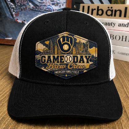 All Teams Baseball Game Day Leather Patch Premium Mesh Snap Back Cap | Trucker Cap