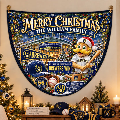 All Baseball Teams Personalized Christmas Night Bunting Flag - 5to9vibe