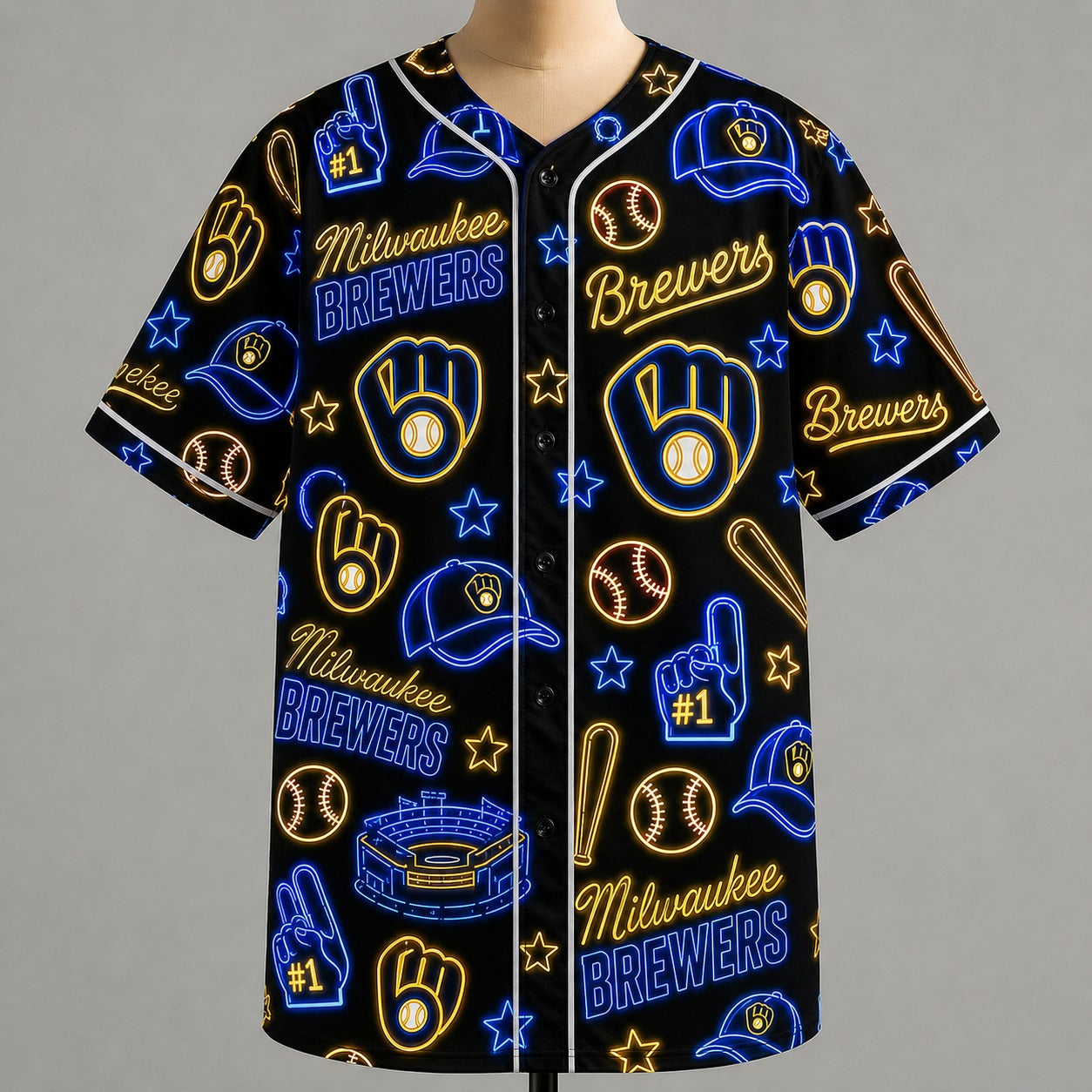 All Baseball Jersey Teams Neon Pattern Vibe Summer Party Baseball Jersey For Men and Women