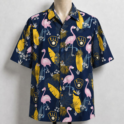 All Baseball Teams Flamingo Hawaiian Shirt | Tropical Baseball Button Up Unisex Hawaiian Shirt For Men and Women