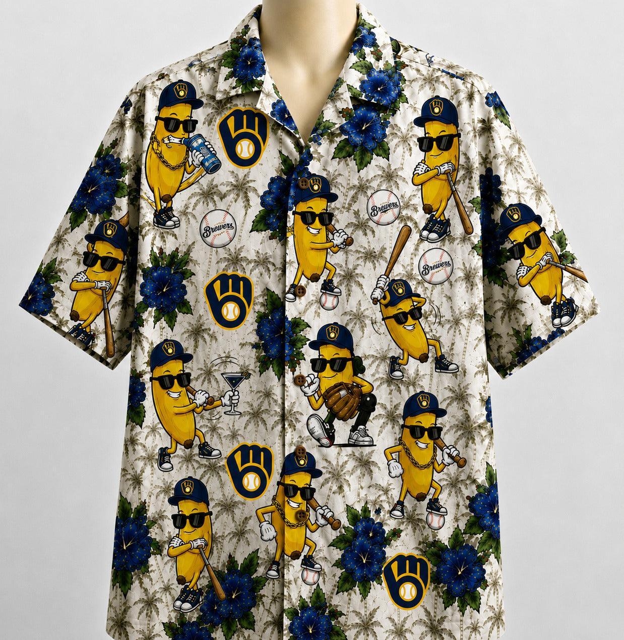 All Baseball Teams banana Hibiscus Flower Beach Vibe Aloha Premium Unisex Hawaiian Shirt For Men and Women