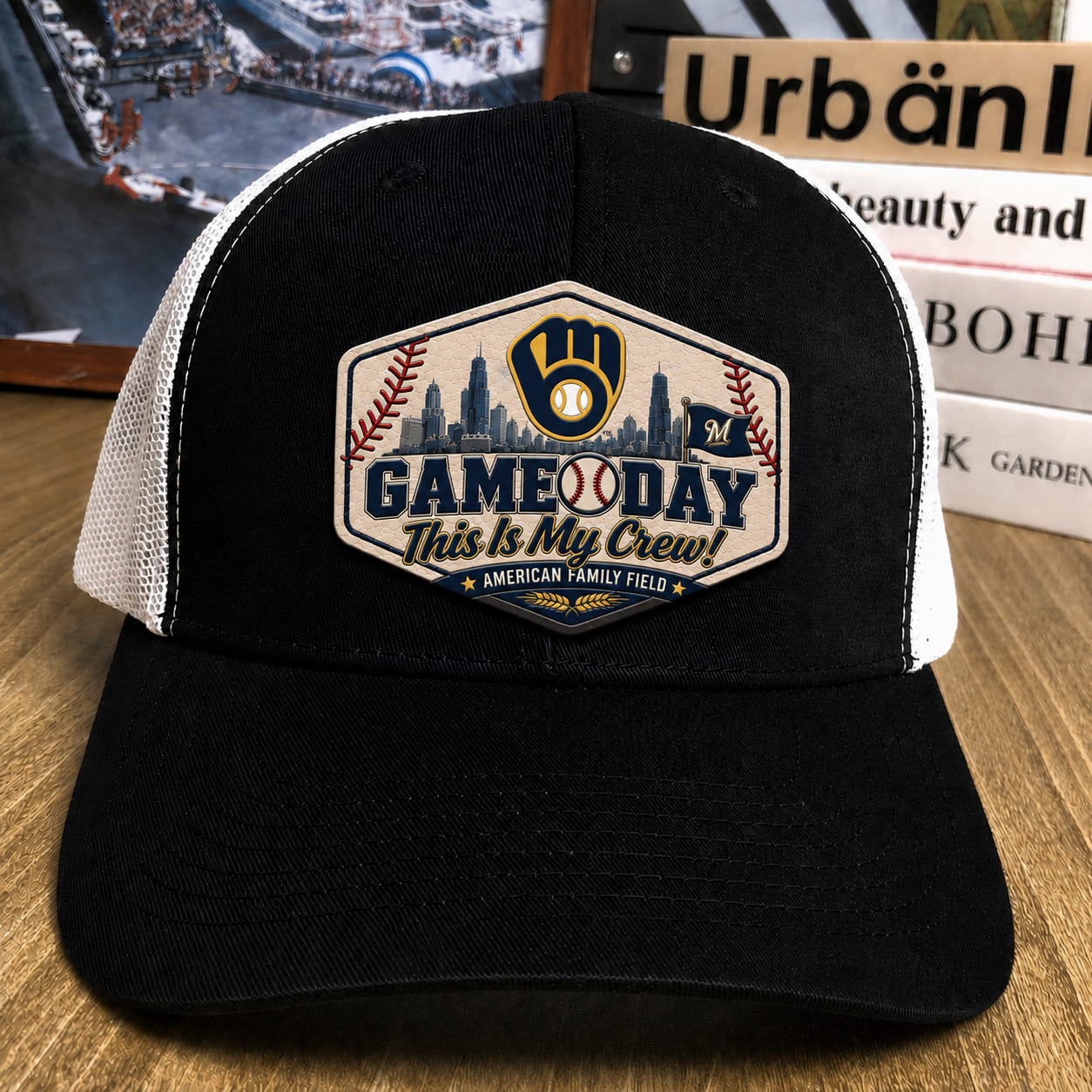 All Teams Baseball Logo Game Day Leather Patch Premium Mesh Snap Back Cap | Trucker Cap