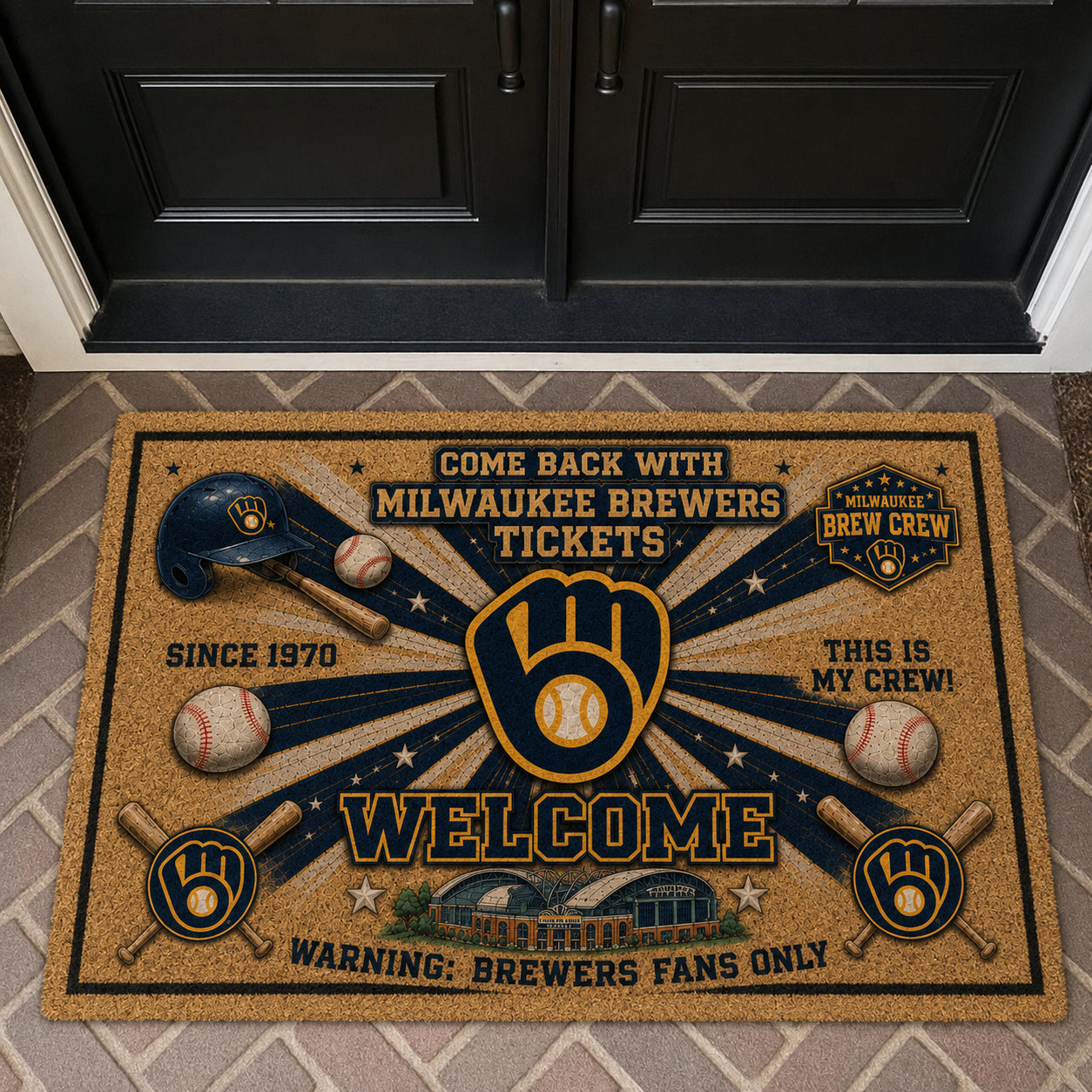 Alfombra personalizada de bienvenida premium de equipo de la MLB – Felpudo de béisbol personalizado