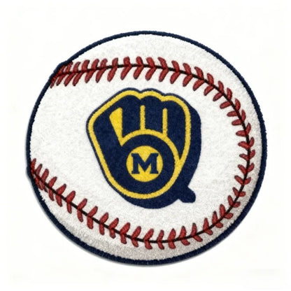 All Baseball Teams Baseball-Shaped Logo Baseball Fan Custom Quilted Print Premium Welcome Mat Washable Black Border – Personalized Baseball Doormat