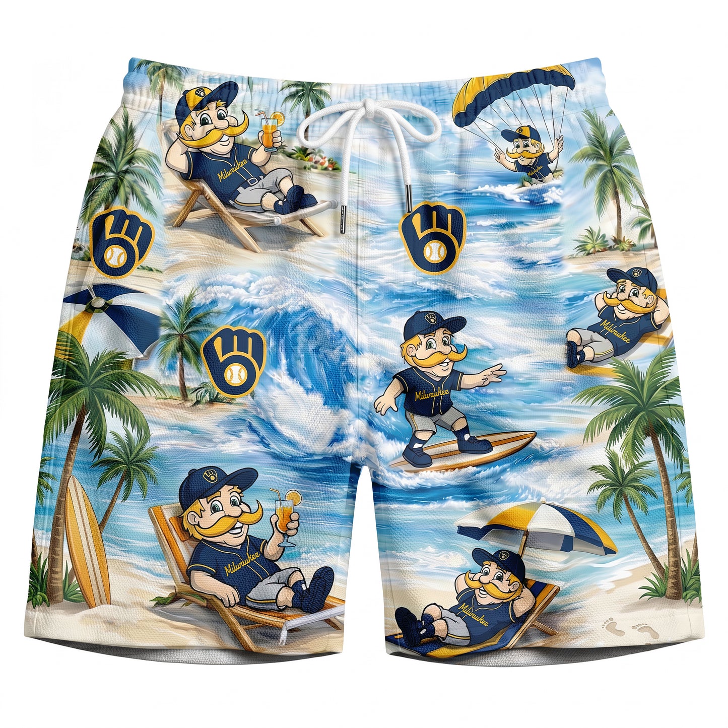 MT Baseball Mascot Beach Viber Button-Up Unisex Hawaiian Shirt For Men & Women