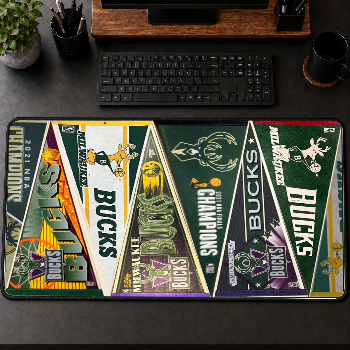 All Basketball Teams Vintage Pennant Anniversary For Fans Desk Mat Mouse Pad Trending - 5to9vibe