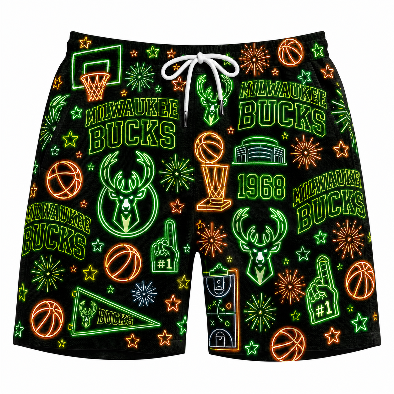 All Basketball Teams Neon Pattern Vibe Summer Party Button-Up Unisex Hawaiian Shirt For Men and Women
