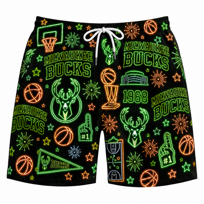 All Basketball Teams Neon Pattern Vibe Summer Party Button-Up Unisex Hawaiian Shirt For Men and Women