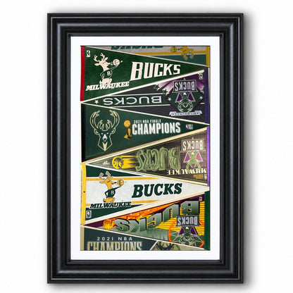 All Basketball Teams Vintage Pennant Anniversary For Fans No Frame Vertical Poster - 5to9vibe