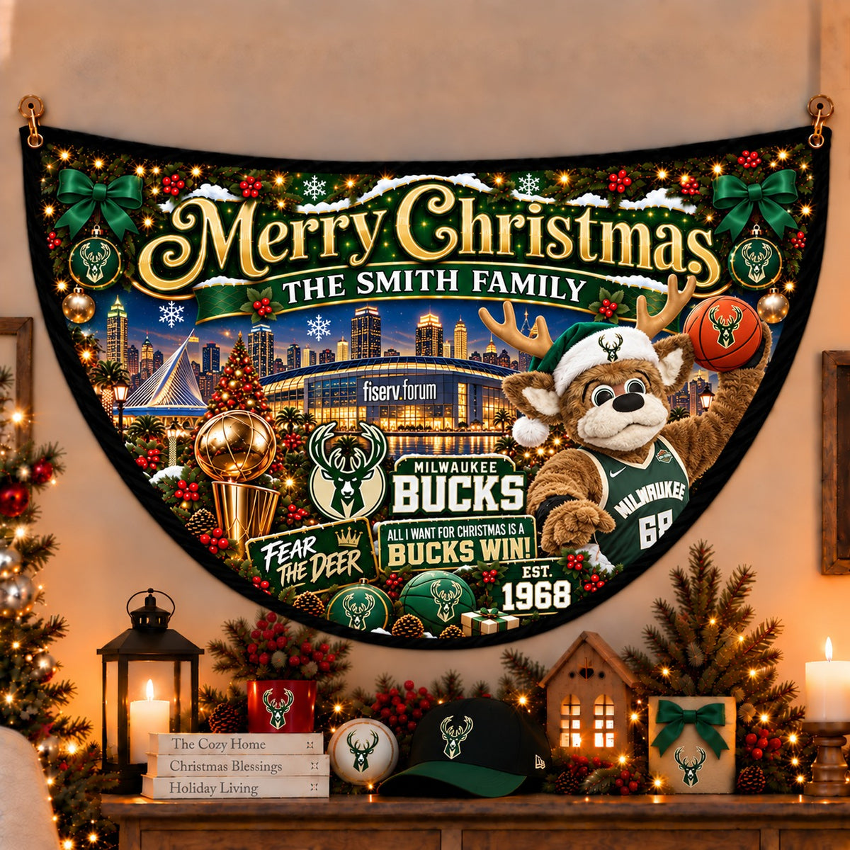 All Basketball Teams Personalized Christmas Night Bunting Flag - 5to9vibe
