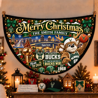 All Basketball Teams Personalized Christmas Night Bunting Flag - 5to9vibe