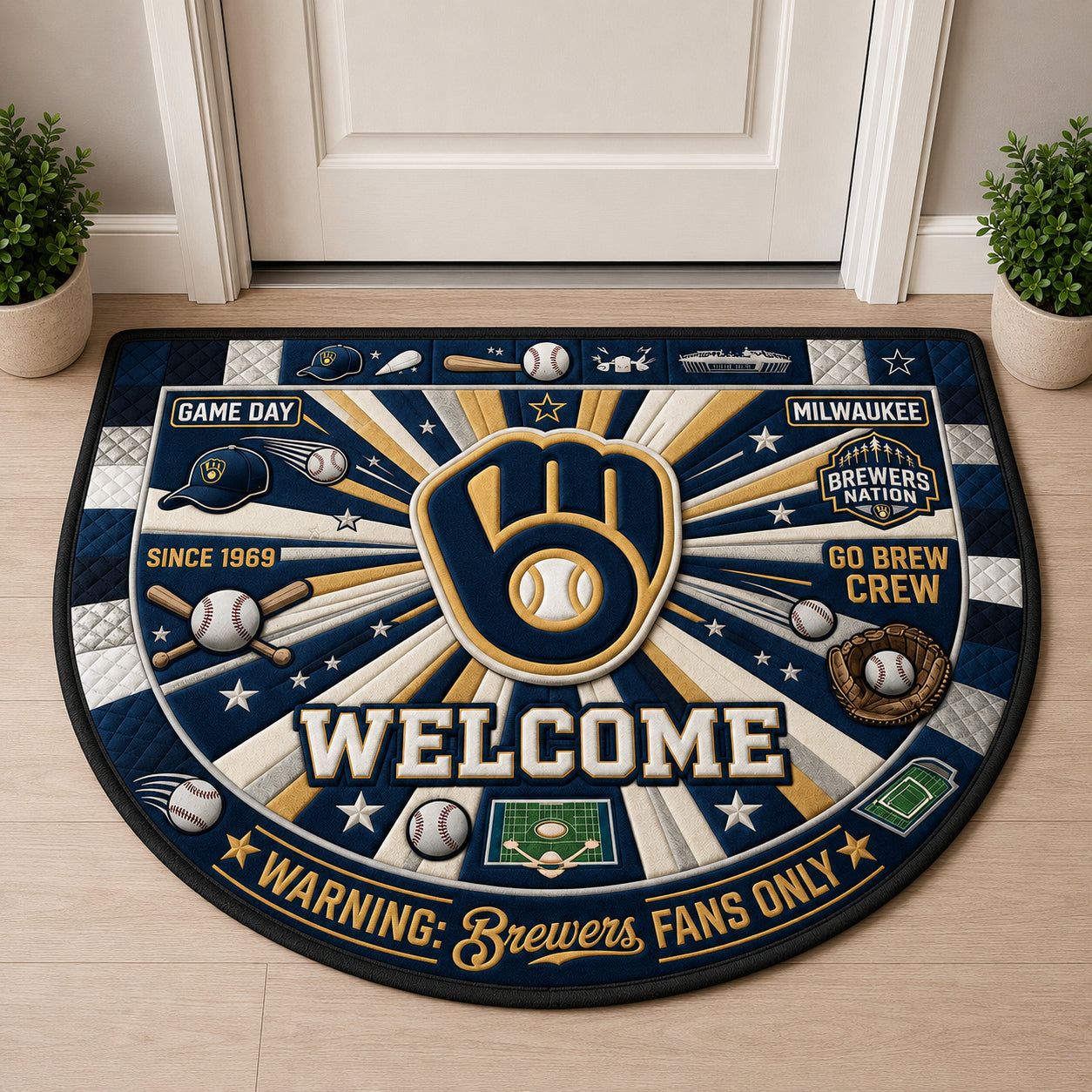 Alfombra personalizada de bienvenida premium de equipo de la MLB – Felpudo de béisbol personalizado