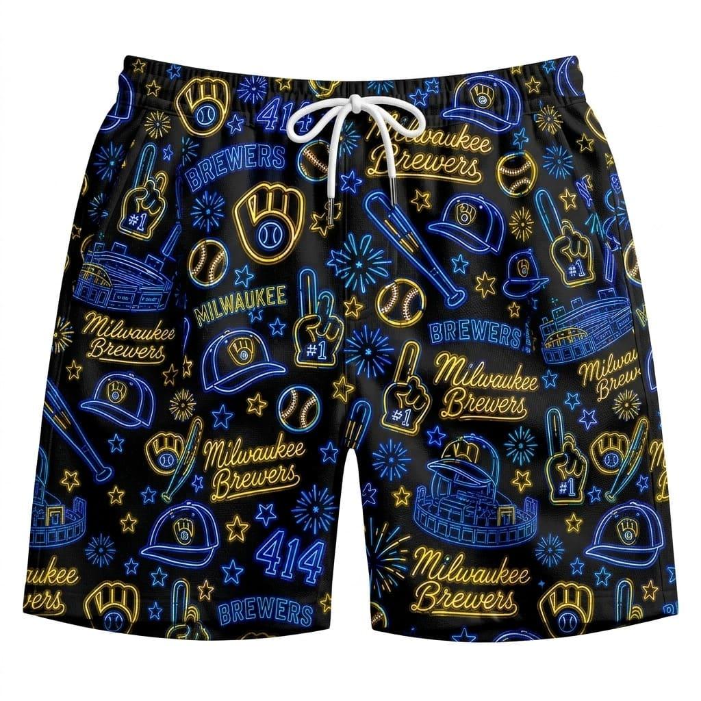 All Baseball Teams Neon Pattern Vibe Summer Party Button-Up Unisex Hawaiian Shirt For Men and Women