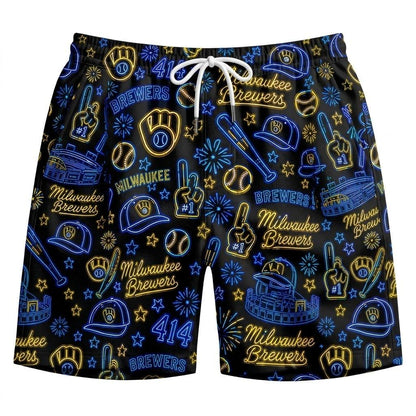 All Baseball Teams Neon Pattern Vibe Summer Party Button-Up Unisex Hawaiian Shirt For Men and Women