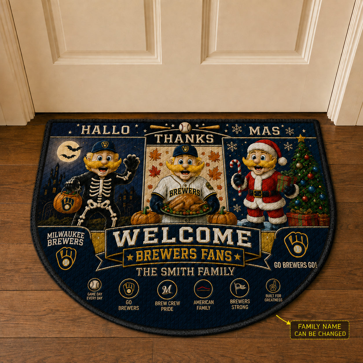 Alfombra personalizada de bienvenida premium de equipo de la MLB – Felpudo de béisbol personalizado