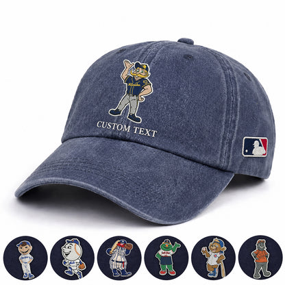 Mascots Baseball Cap All Teams Embroidered Logo Premium Wash Cap
