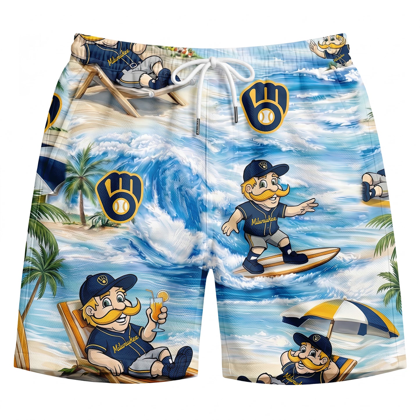 MB Baseball Mascot Beach Viber Button-Up Unisex Hawaiian Shirt For Men & Women