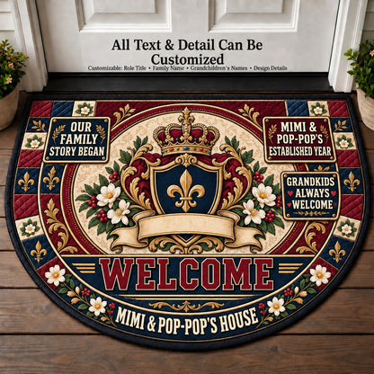 Mimi & Pop-Pop's Established Year Personalized Half Round Mat | 5To9Vibe