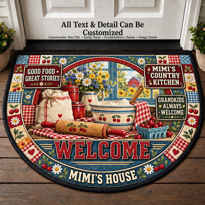 Mimi's Country Kitchen Personalized Half Round Mat | 5To9Vibe