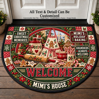Mimi's Holiday Baking Personalized Half Round Mat | 5To9Vibe