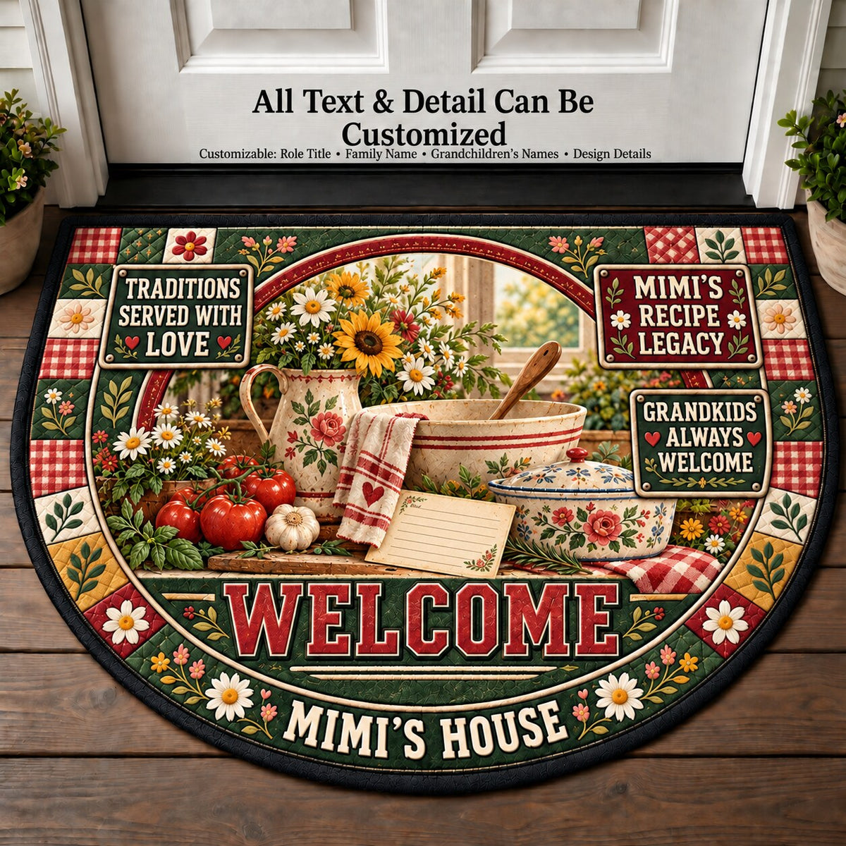Mimi's Recipe Legacy Personalized Half Round Mat | 5To9Vibe
