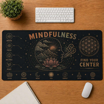Mandala Hippie Desk Mat Mouse Pad | 5To9Vibe - Mindfulness style
